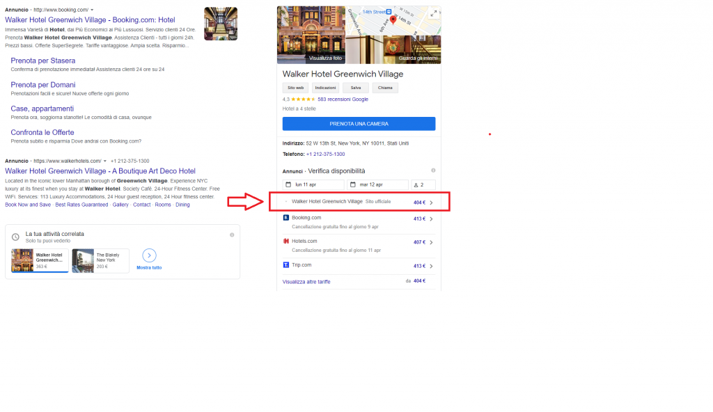 google hotel ads link